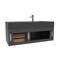 Castello Usa Nile 48" Wall Mounted  Black Vanity With Black Top And Gold Handles CB-MC-48BLK-GLD-2053-BL - alternate 7